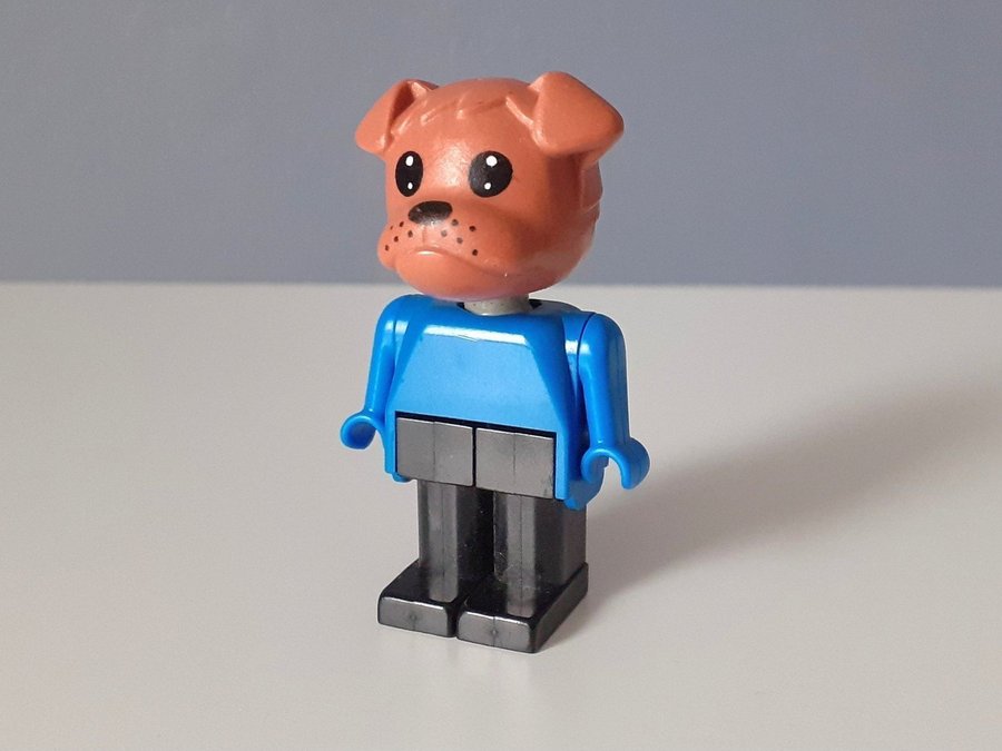 Vintage LEGO Fabuland Minifigur Bertie Hund Bulldog Figur Legogubbe Legofigur