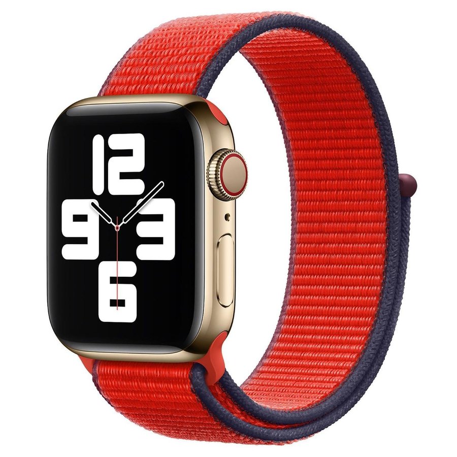 Nylonloop 38/40/41/42mm Apple Watch Armband - RÖD / MARINBLÅ