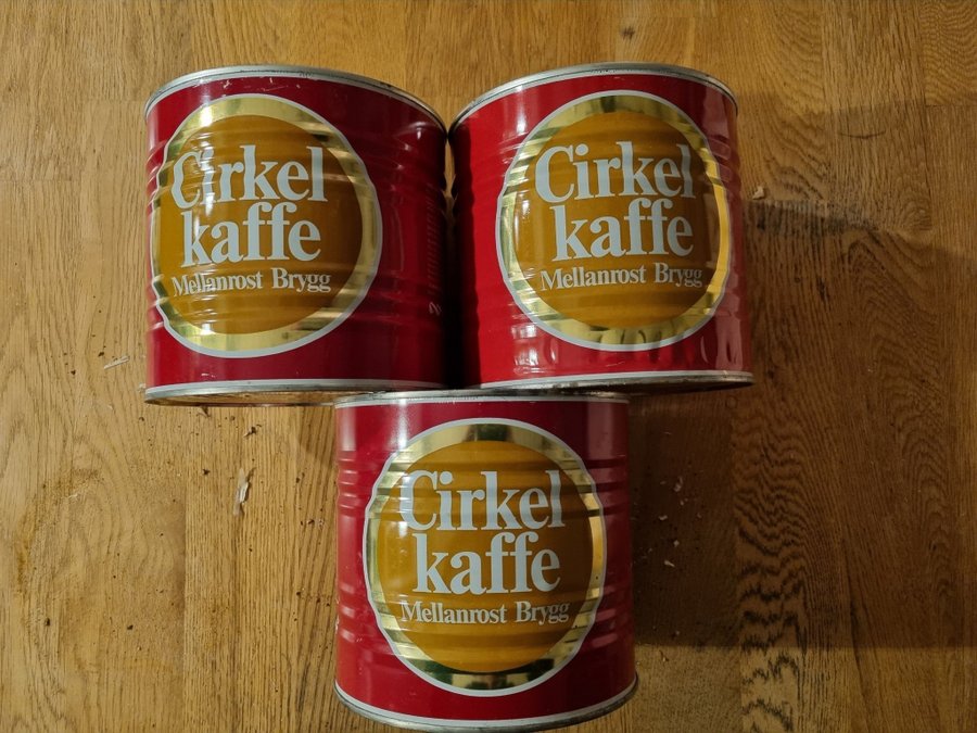 Gamla plåtburkar kaffeburkar Cirkelkaffe, 1 kg