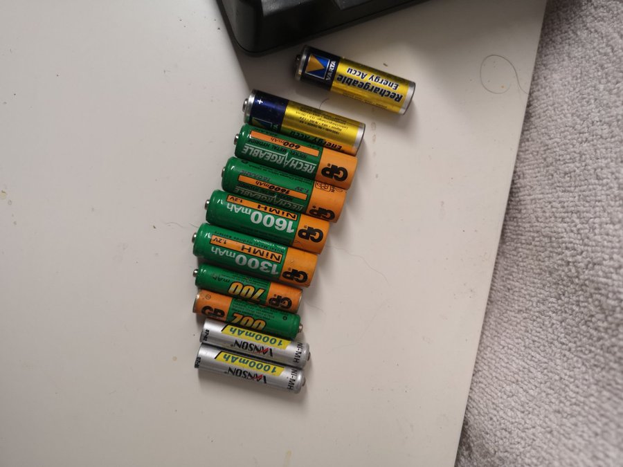 Batteriladdare med laddningsbara batterier