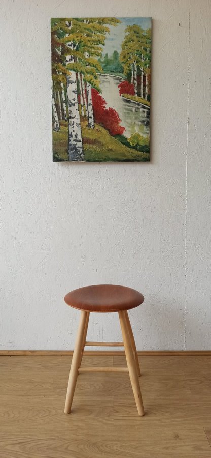 Wooden stool from Sweden, 1960s.