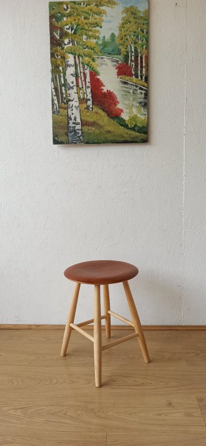 Wooden stool from Sweden, 1960s.