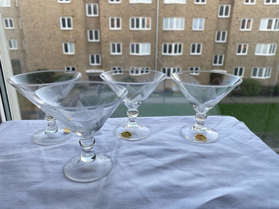 4 Jättecoola likörglas - Art Deco - Johansfors