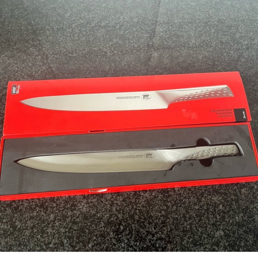 Oanvänd Weber Style Kökskniv 24cm Kniv Ny med kartonger