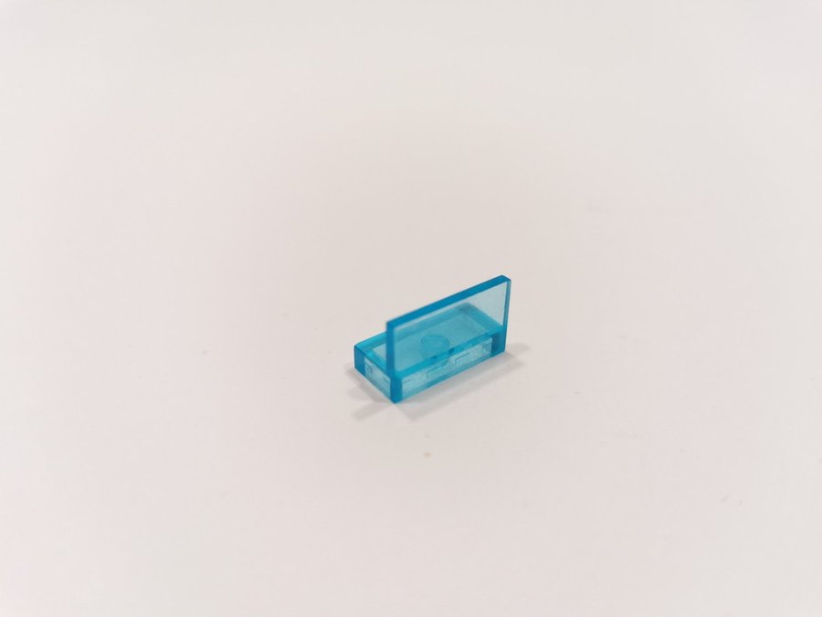 Lego - transparent - panel - 1x2x1 - part 4865 - blå (trans light blue)