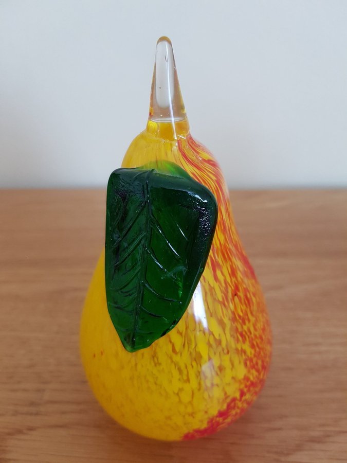 Fina glasfrukter, äpple, päron - figurin, skulptur, brevpress