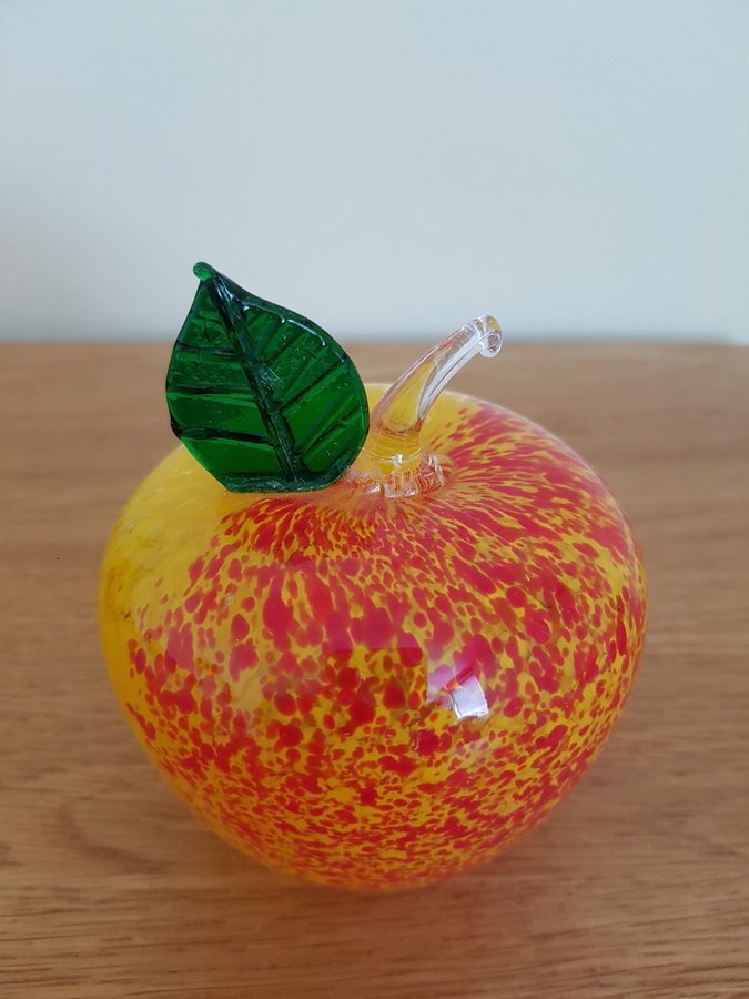 Fina glasfrukter, äpple, päron - figurin, skulptur, brevpress