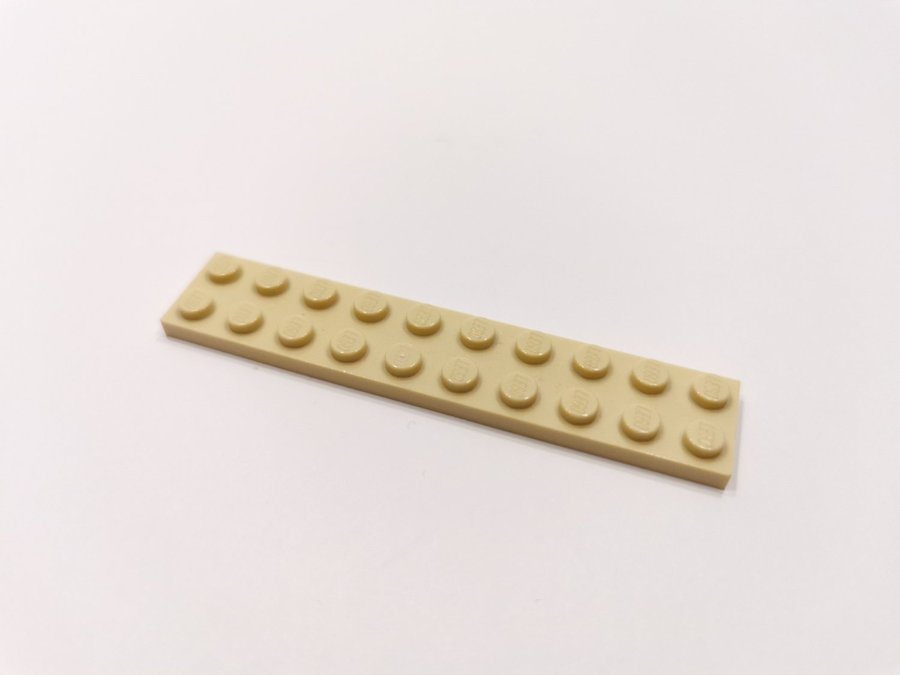 Lego - plate - platt - bas - 2x10 - part 3832 - tan (ljus biege)