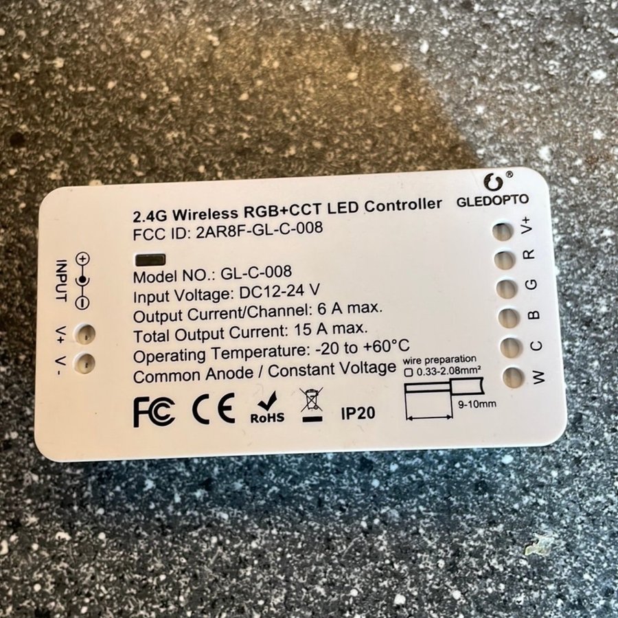 Gledopto Zigbee RGB+CCT LED-styrenhet