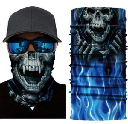 Skull Flames Motorcykel Bandana Balaclava 3D Nyhet