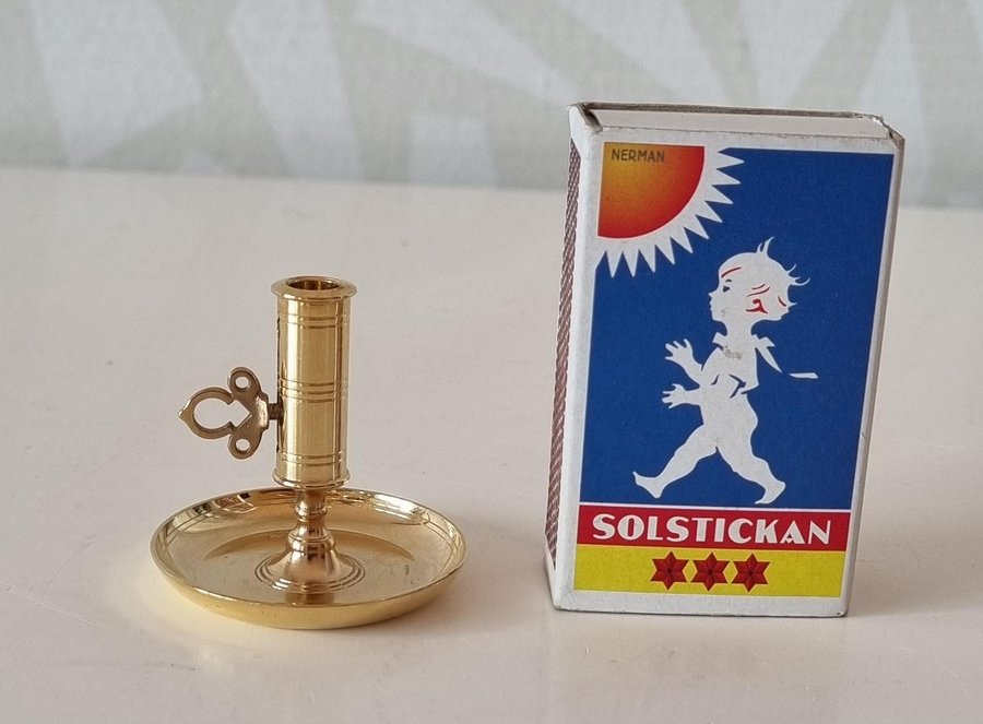 Skultuna kontorsljusstake miniatyr i mässing - 37 mm