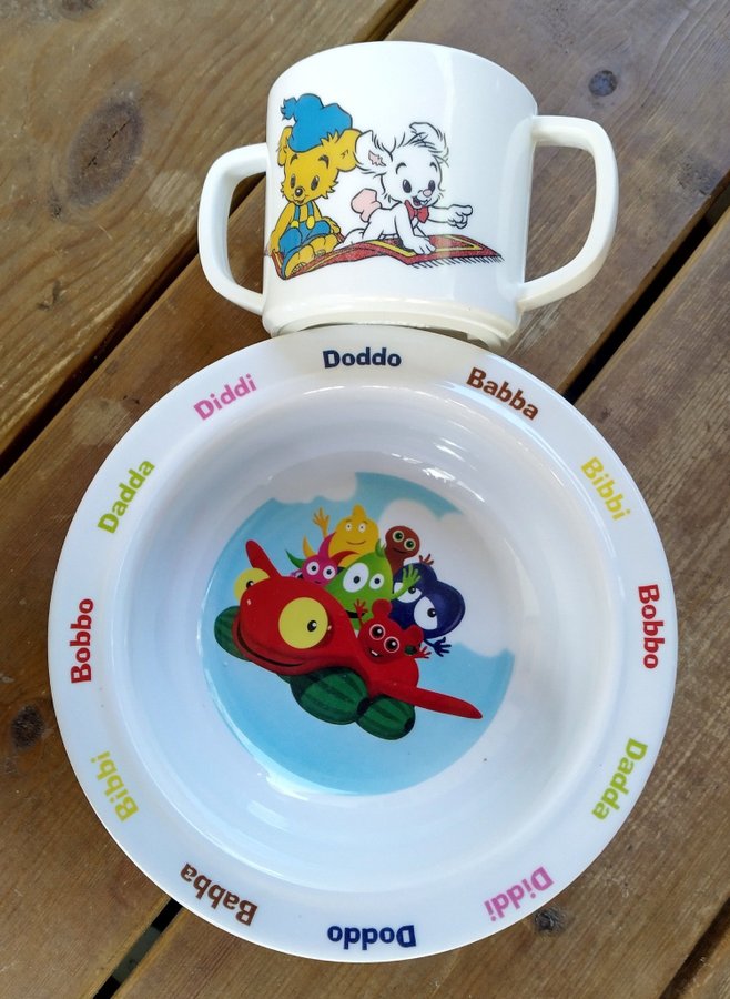 Babblarna tallrik  Bamse mugg