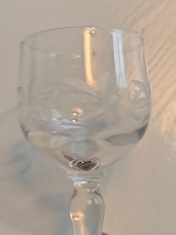 Likör/sherry glas - Slipad dekor - 60-70 tal - 12st