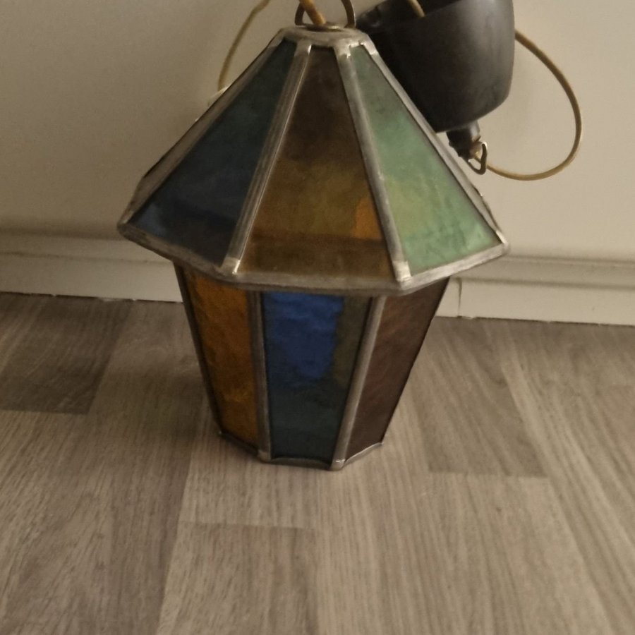 VÄGGLAMPA, blyinfattat glas, Brandi Armatur, Vejbystrand.