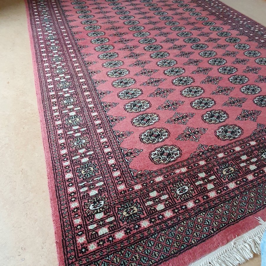 Stor handknuten Orientalisk BOKHARA matta ull 284 x 190 cm