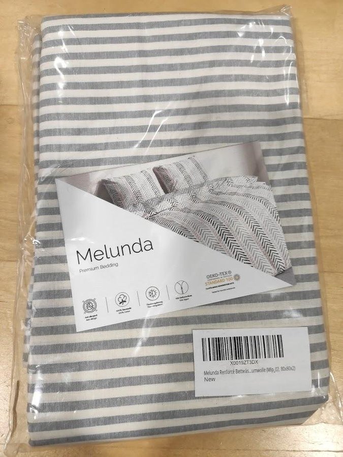 Bomullsörngott Grå 80x80 2-pack MELUNDA