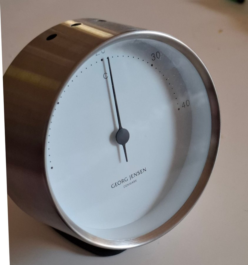 Georg Jensen Denmark innetermometer i borstat stål