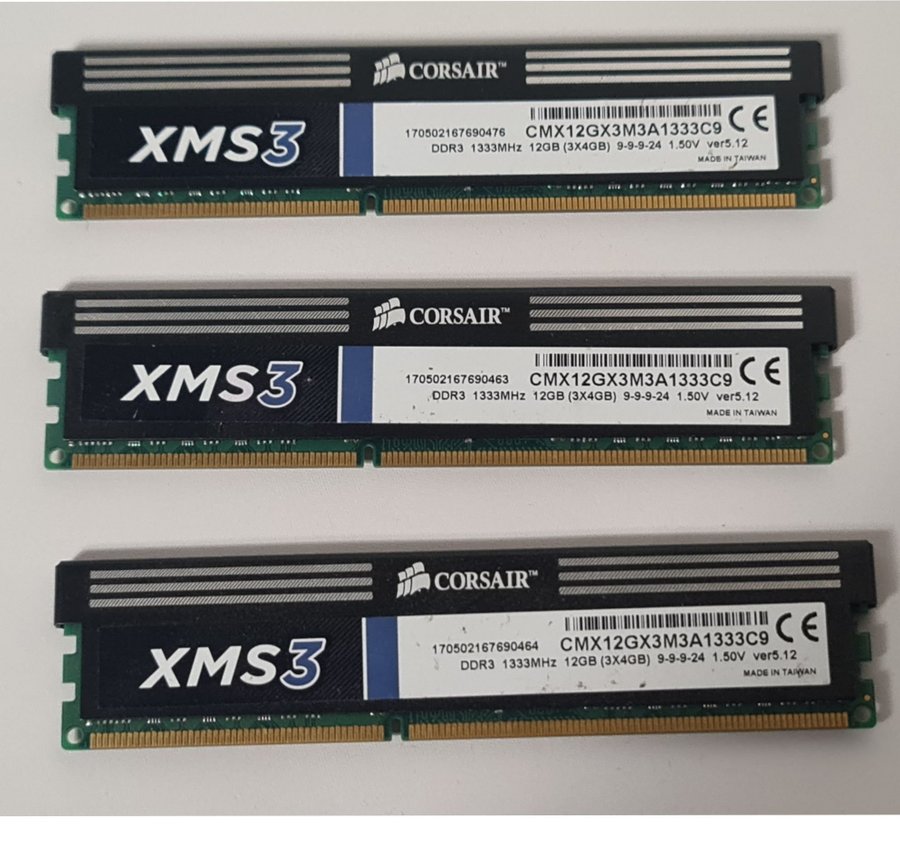 Corsair XMS3, 12Gb (3x4Gb) 1333Mhz