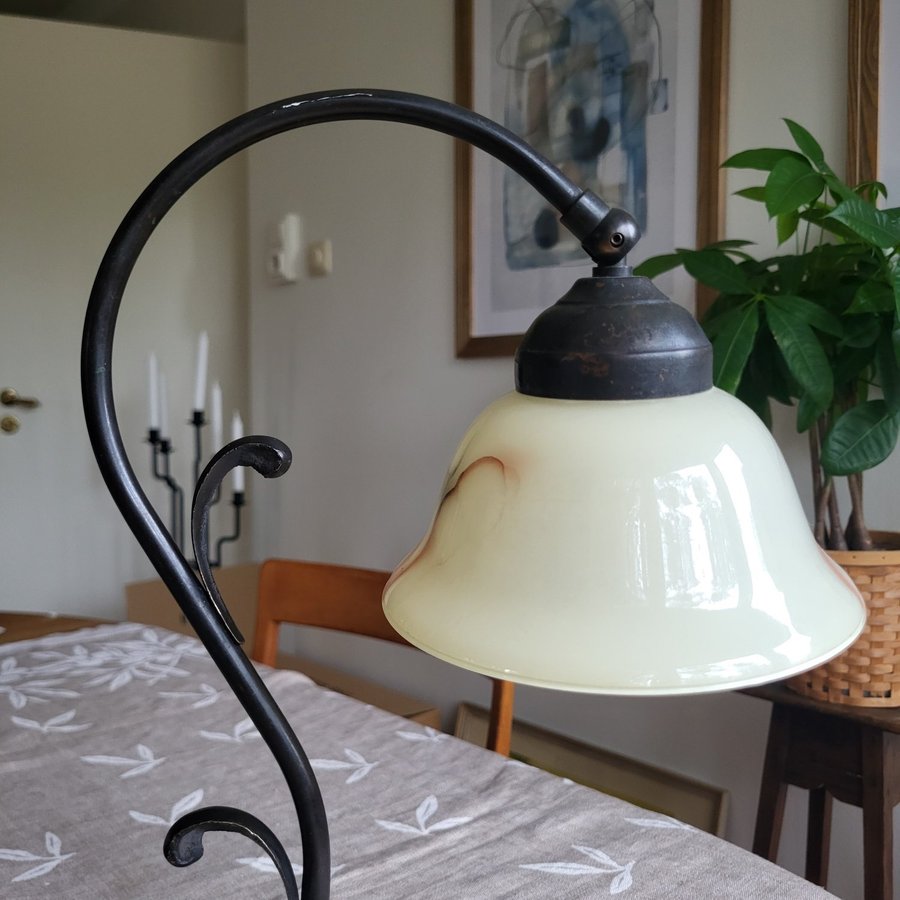 Jugend Stil Bordslampa Lampa Metall Glas Aneta