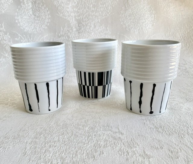 ***Rörstrand - Filippa K muggar 3 styck i modeller Stripe/Deco FINT SKICK***