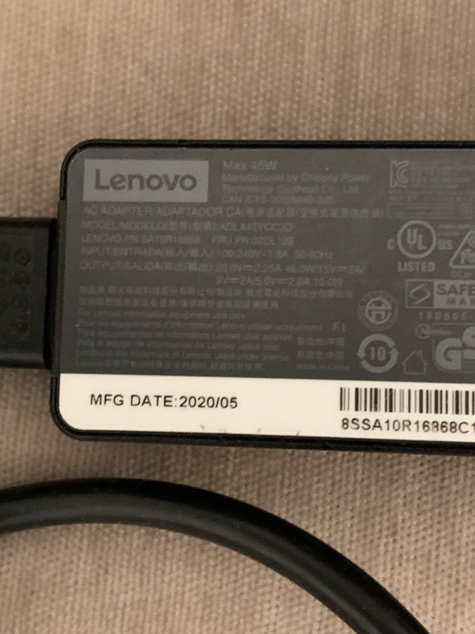 Lenovo Usb c laddare original 45 watt