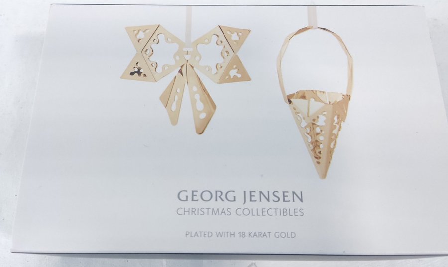 GEORG JENSEN CHRISTMAS - 2 STK. JULEPYNT FRA 2022 - GULD - NYE