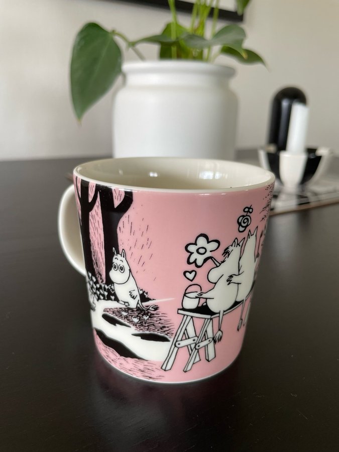 *~* Oanvänd Arabia Tove Jansson Mumin mugg Kärlek rosa *~*