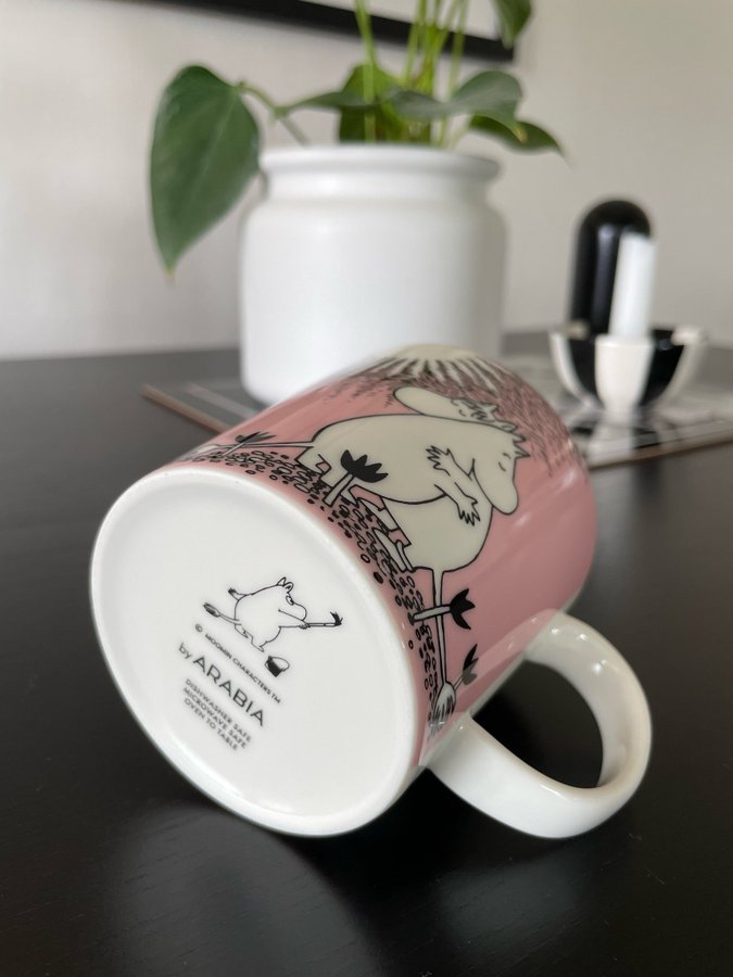 *~* Oanvänd Arabia Tove Jansson Mumin mugg Kärlek rosa *~*