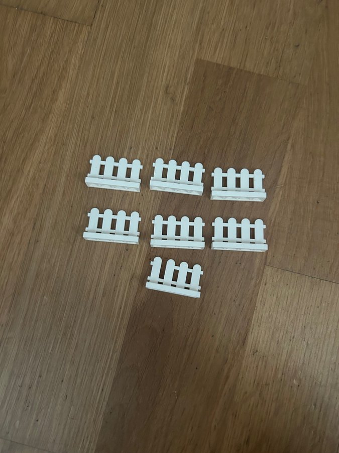 Lego - Vit Staket 1 x 4 (7pcs)