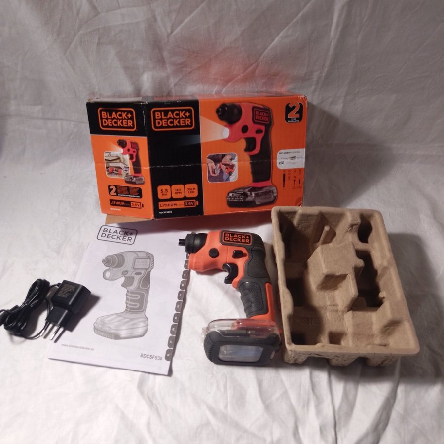 Black+Decker BDCSFS30C 36V Laddningsbar Skruvdragare