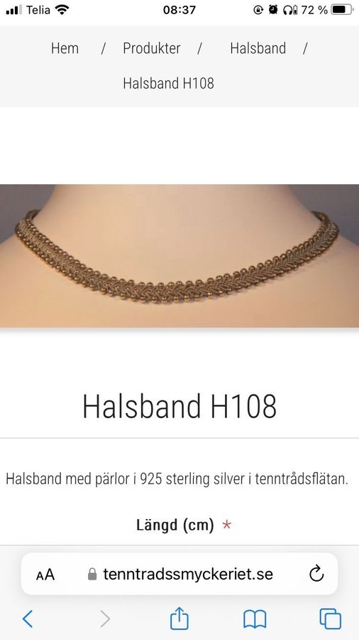 Tenntrådshalsband silverkulor