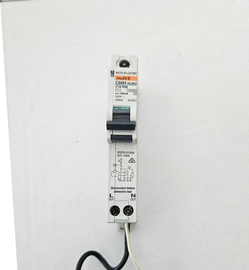 Merlin Gerin C60H RCBO 16A 30mA 240V~