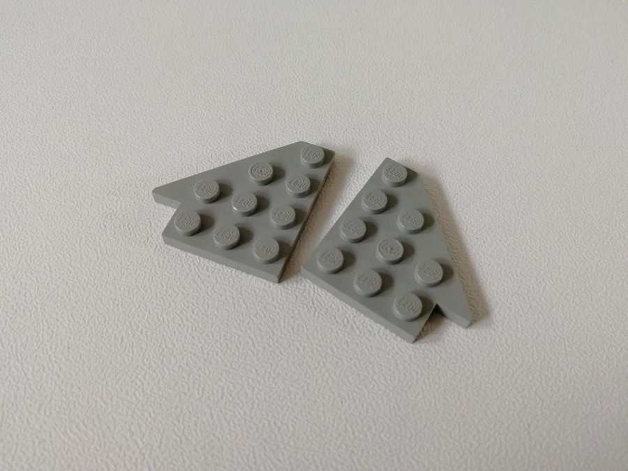 Lego - vingar - höger/vänster - part 3936 / 3935 - ljusgrå (old light gray)