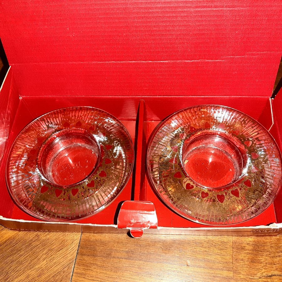 2 stk Fyrfadsstager Crystal Christmas, Holmegaard. Set of 2 Candleholders