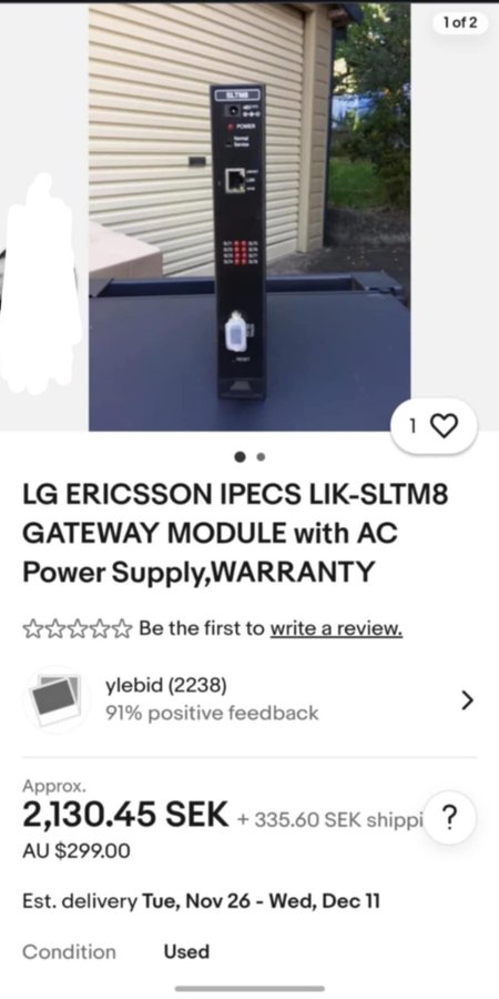 LG Ericsson IPECS LIK-SLTM8 Gateway Module