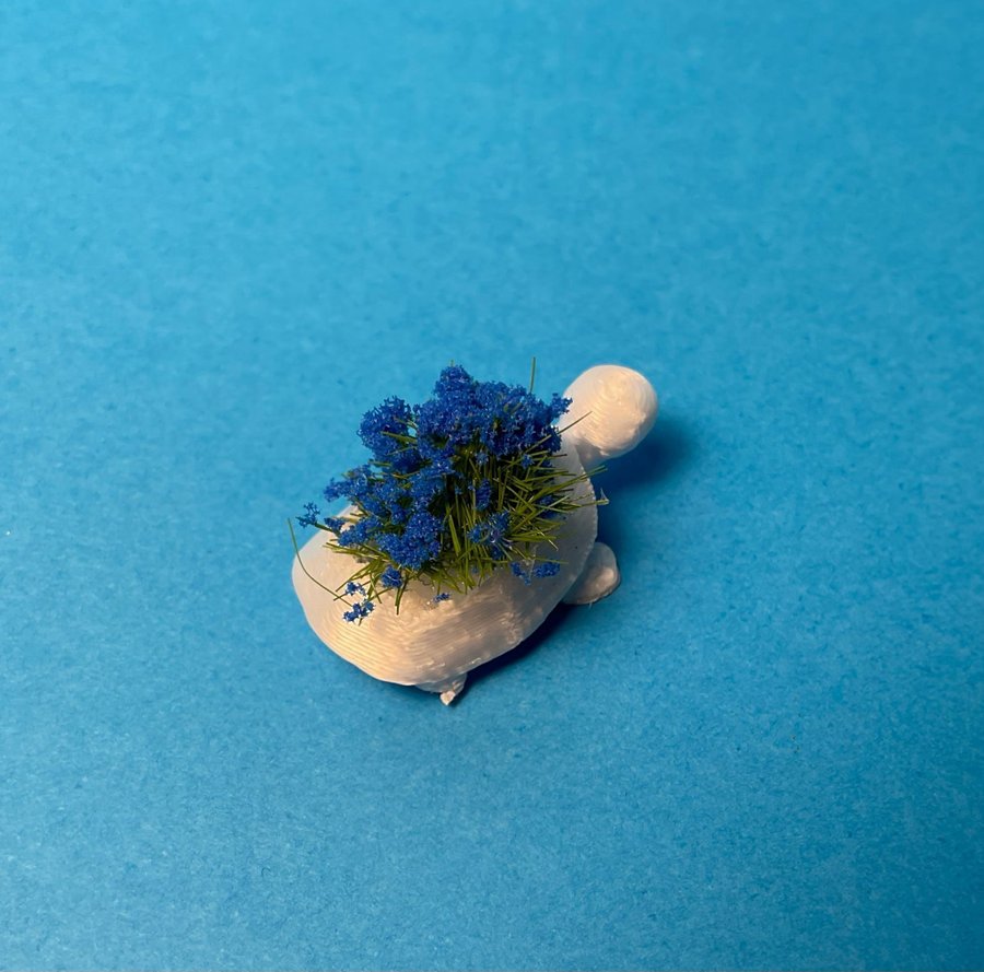 Miniatyr sköldpadda kruka med blommor, 1:24, 1:12, Lundby