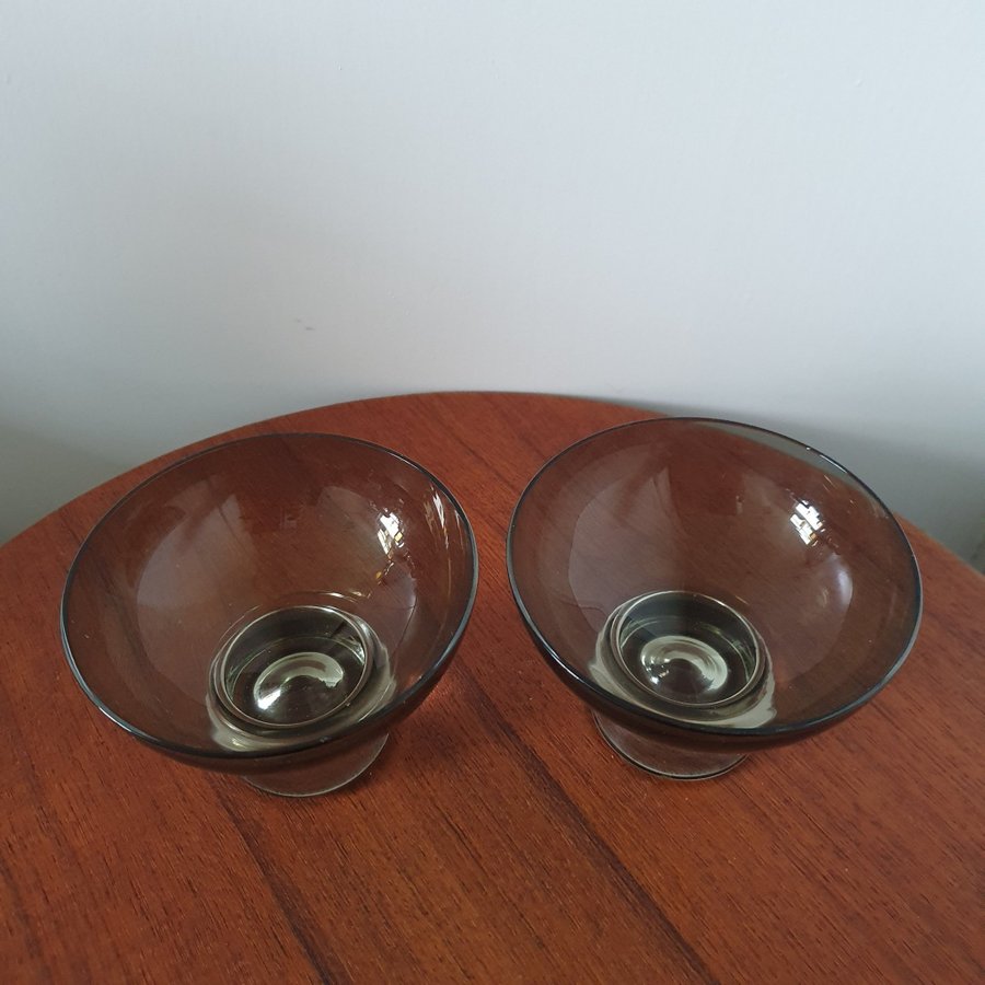 2 st glas skålar dessertskålar Iittala Tapio Wirkkala dessert bowls 2092