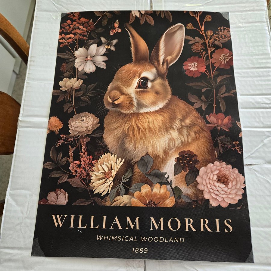 Ljuvlig bild på canvasduk, tavla, poster, HARE/KANIN, WILLIAM MORRIS