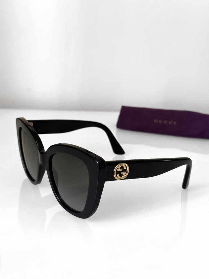 Gucci solglasögon GG Cat-Eye Acetate sunglasses svart logo