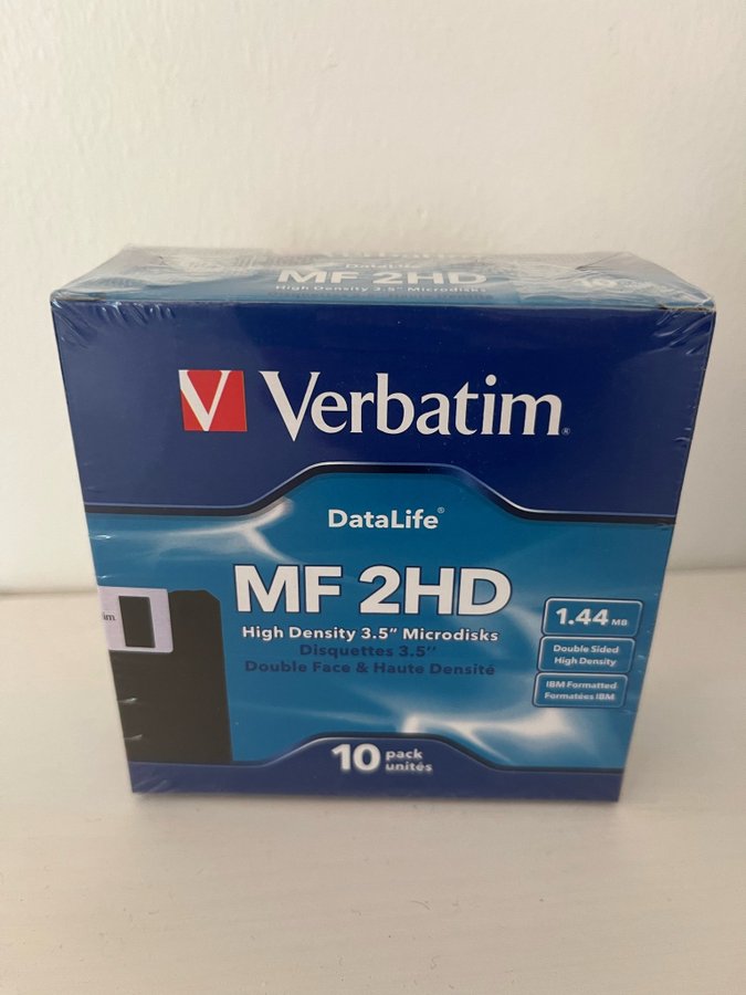 10 st Verbatim MF 2HD 144 MB disketter i originalförpackning