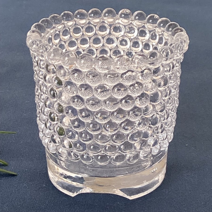 Retro PÄRLAN LJUSLYKTA TYKO AXELSSON REIJMYRE GLASBRUK Klarglas Glas Ljusstake