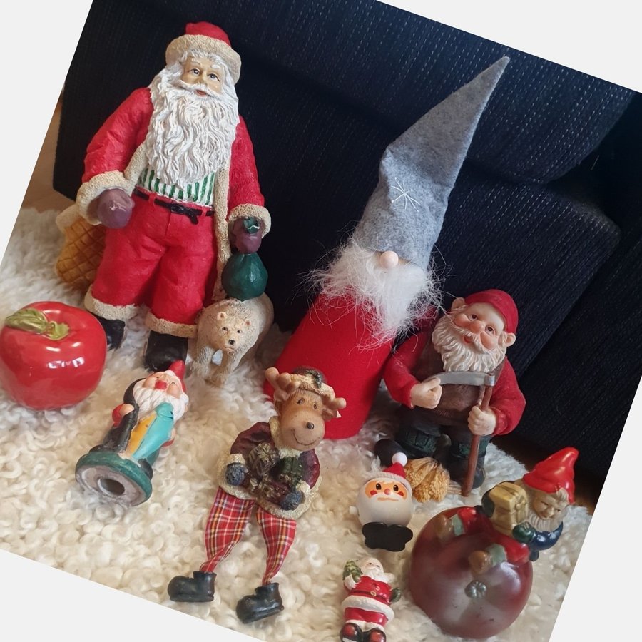 Julfigurer - Tomtar, tomte, jultomte, ren, äpple