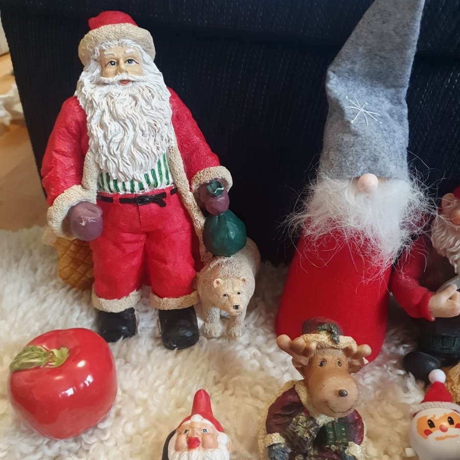 Julfigurer - Tomtar, tomte, jultomte, ren, äpple