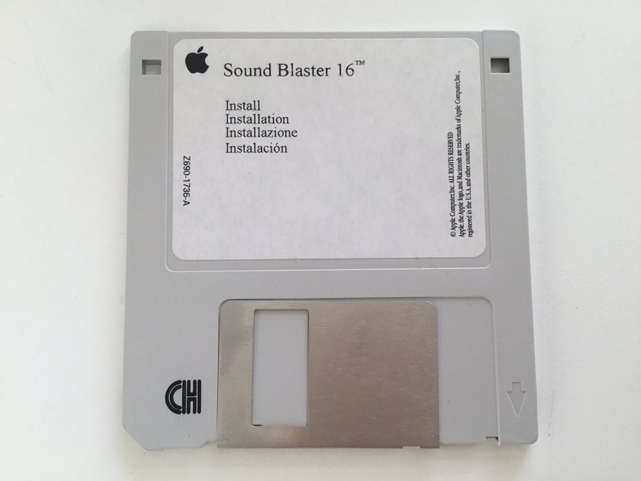 Macintosh disketter Sound Blaster 16 Installationsdisk