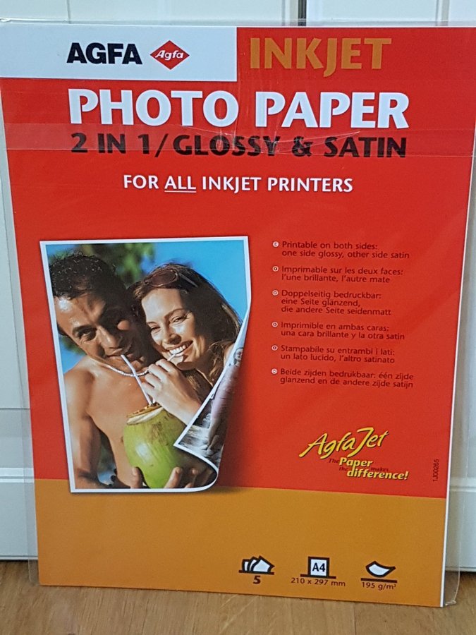 8 förpackningar fotopapper 2in1 glossy  satin 195g