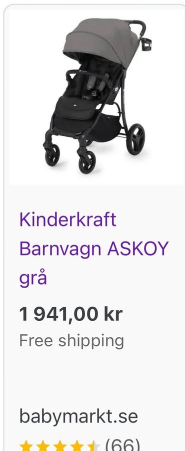 Kinderkraft Askoy Barnvagn Grå