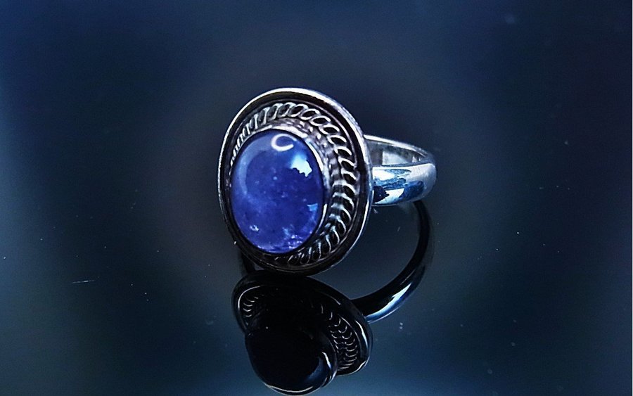 TANZANITE SOLITAIR RING SILVER 925.