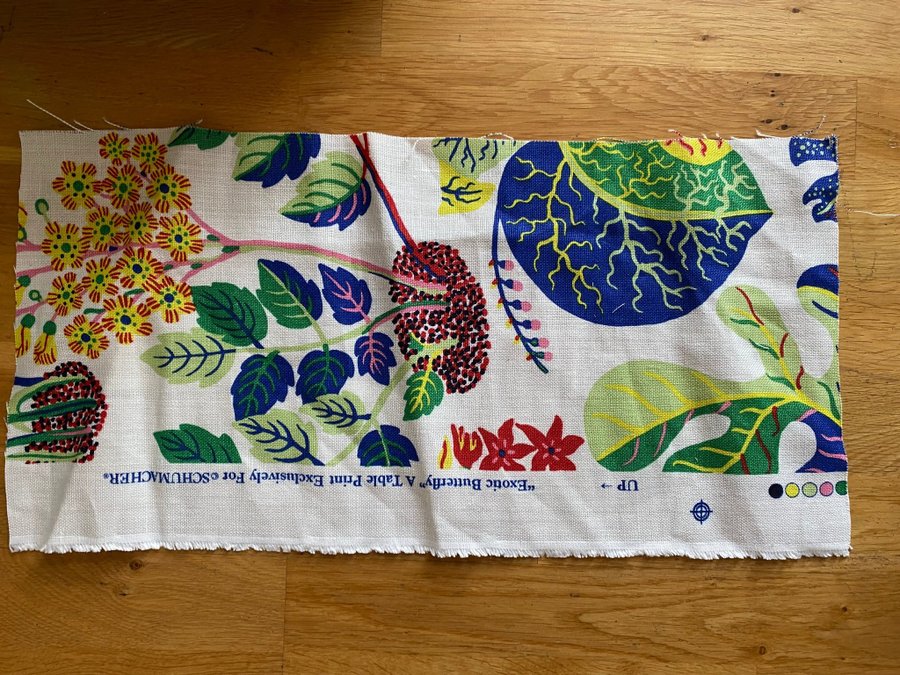 52x20 cm Exotic Butterfly, stuvbit tyg, 100% lin, design Josef Frank