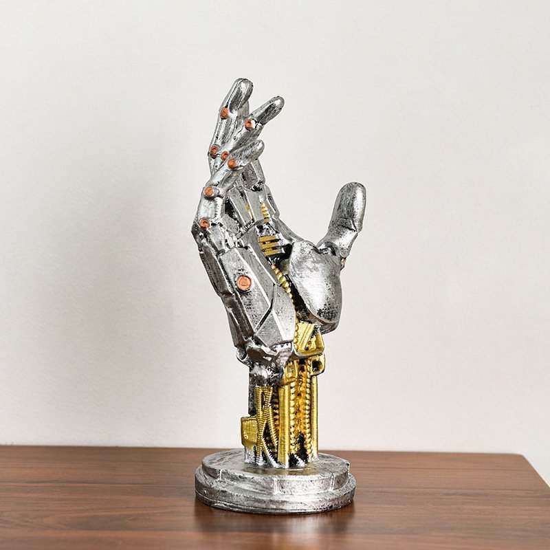 Ny Steampunk Robot Hand Controller Stand Dekorationer harts