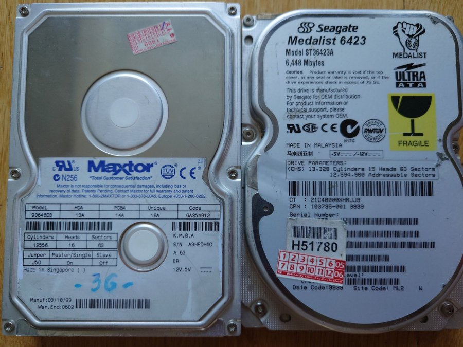 2x6GB IDE drives